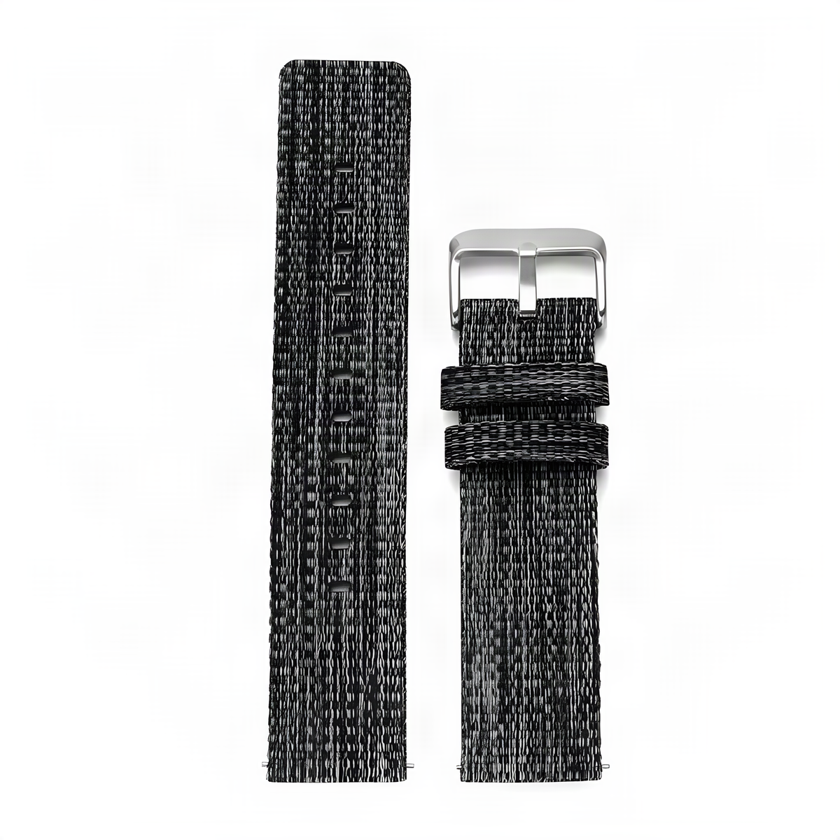 Braided Canvas 20mm / Black watch strap/band, upscaled product photo