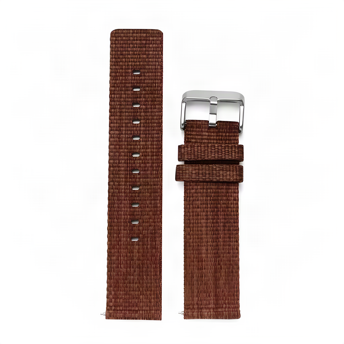 Braided Canvas 20mm / Coffee Brown watch strap/band, upscaled product photo