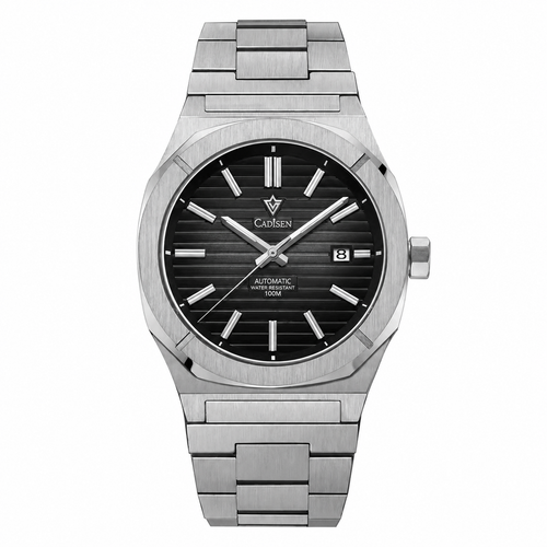 CADISEN Integrated-Bracelet Automatic Watch on pure white background