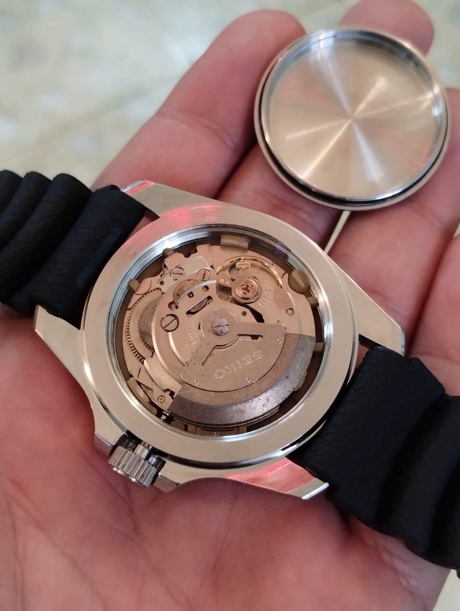Vintage Seiko 5 Automatic — Silver Dial, Orange Accents & Black Rotating Bezel