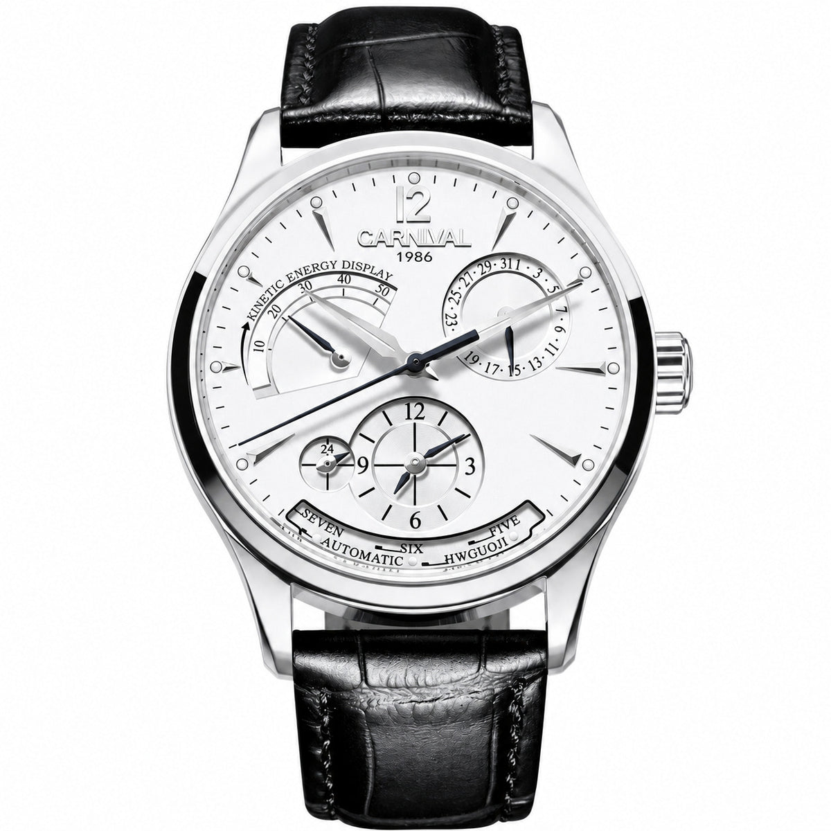 Carnival Day-Date Automatic — 100M White on pure white background