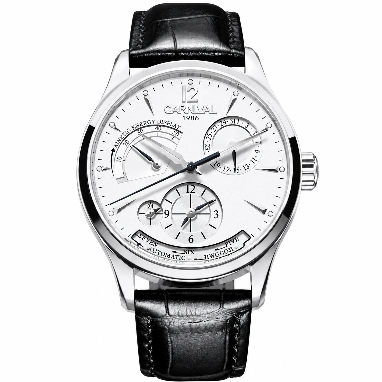 Carnival Day-Date Automatic — 100M White on pure white background