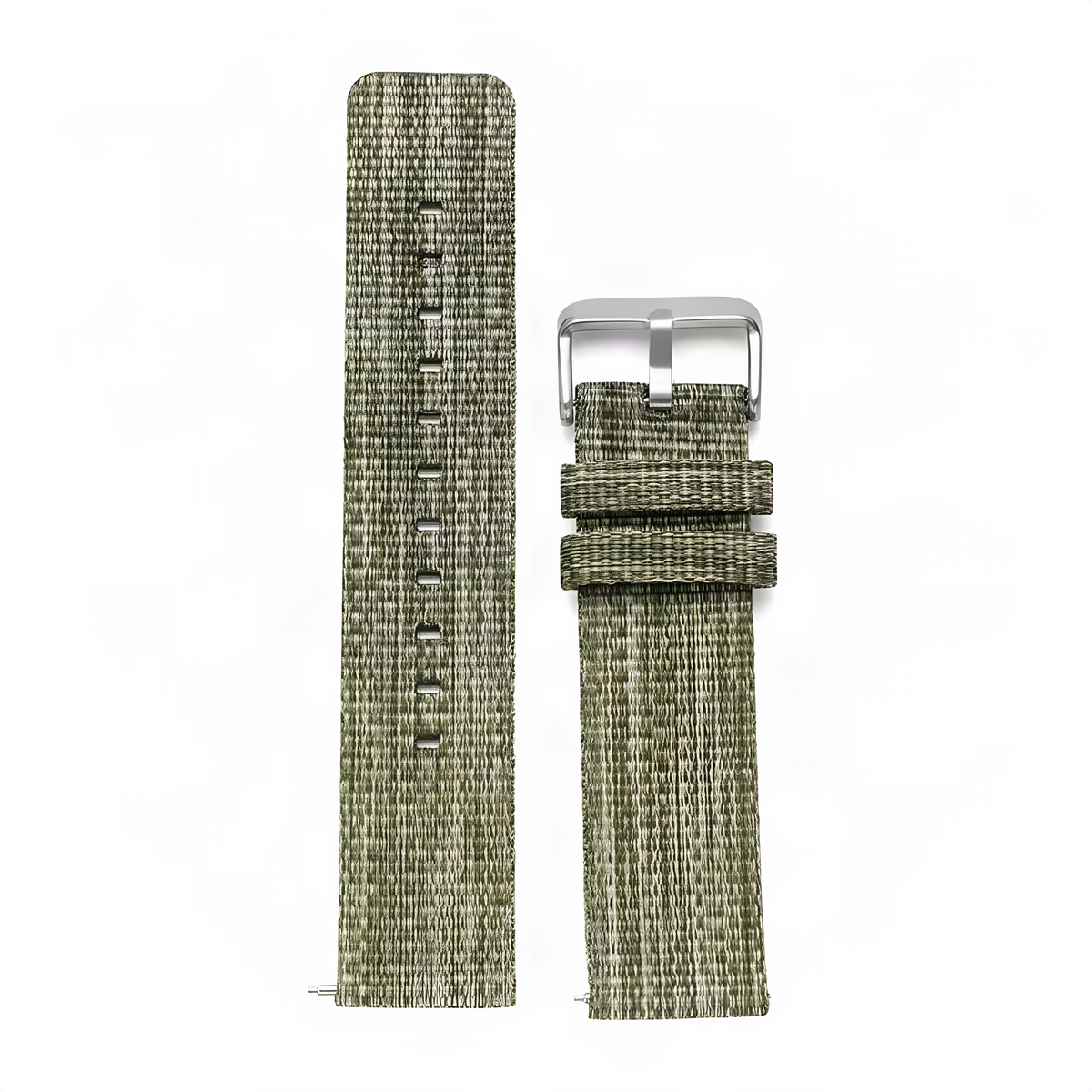 Braided Canvas 20mm / Green watch strap/band, upscaled product photo