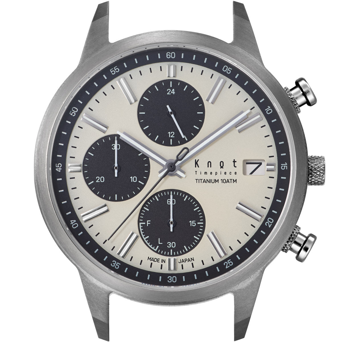 Maker's Watch Knot TSC-40TIIV silver titanium solar chronograph with ivory dial