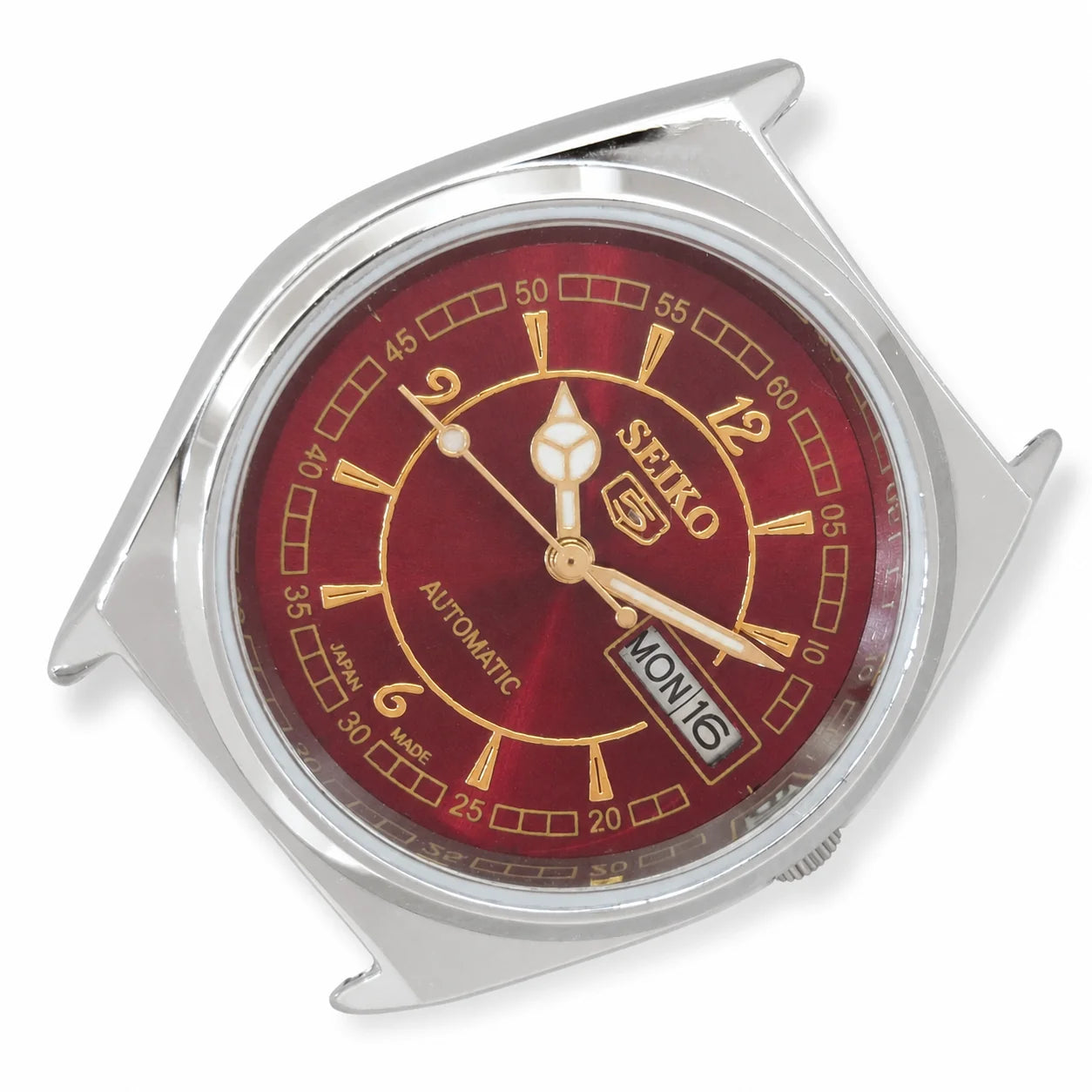 Vintage Seiko 5 6309A Red Dial exact watch on pure white background