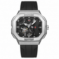 FORSINING Angular Skeleton Automatic Watch on pure white background