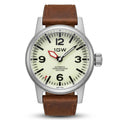 1GW Cream Field automatic watch, cream lume dial, brown leather strap