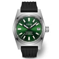1GW Green Professional Diver automatic watch with green sunburst dial and black rubber strap