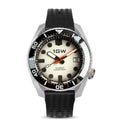 1GW Lume Cream Diver automatic watch, cream lume dial, black dive bezel, black rubber strap