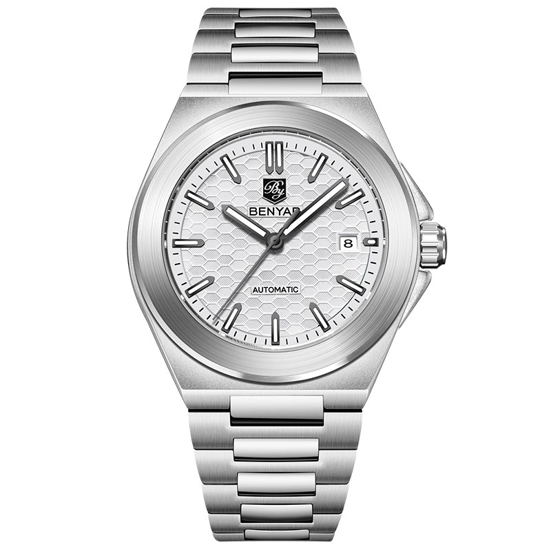 BENYAR 5219 Silver White automatic watch