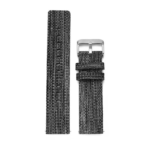 Black braided canvas quick-release watch strap
