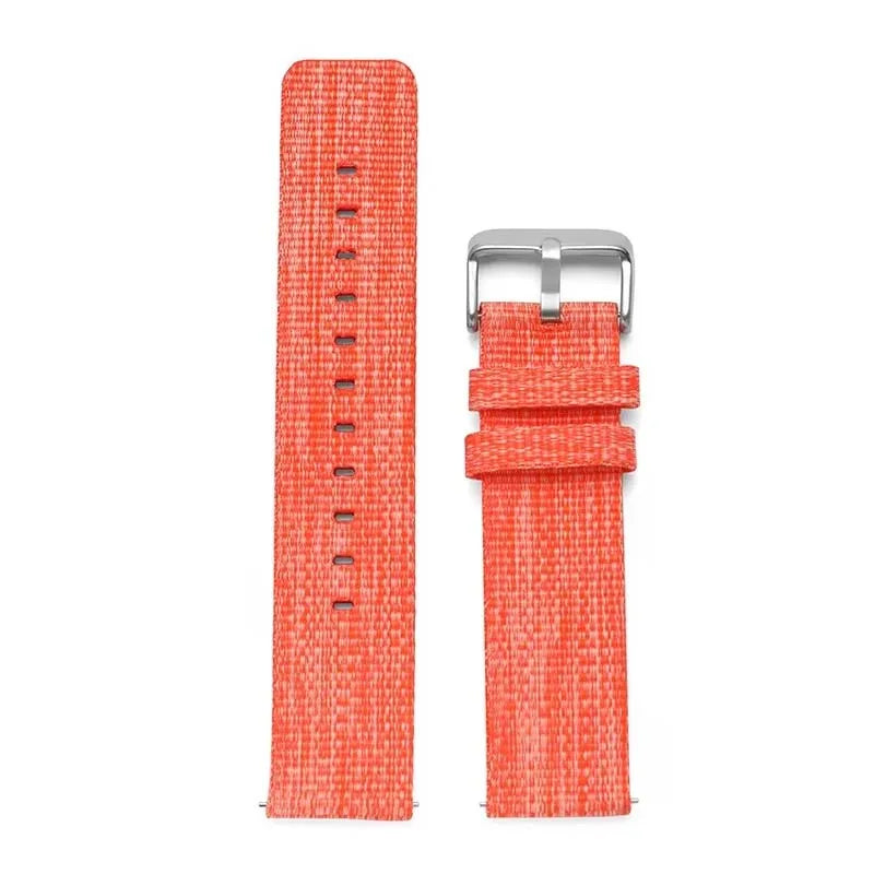 Orange braided canvas quick-release watch strap