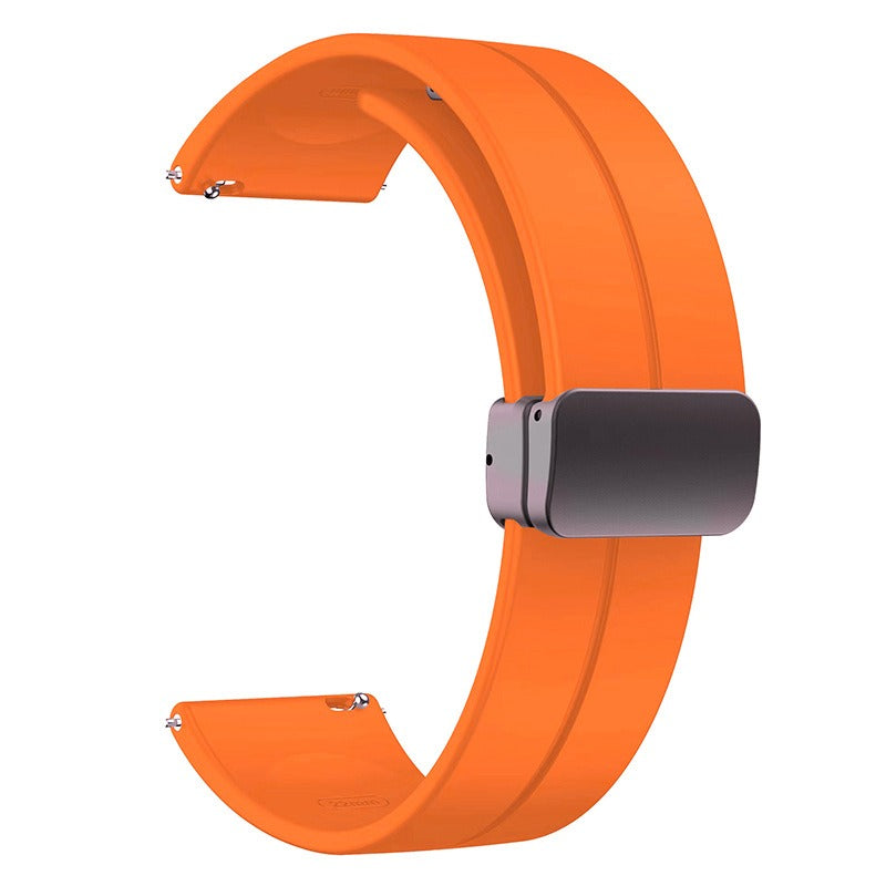 1GW magnetic silicone watch strap in Orange