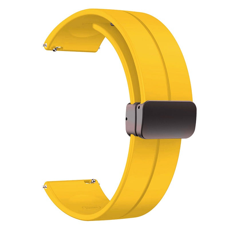 1GW magnetic silicone watch strap in Yellow