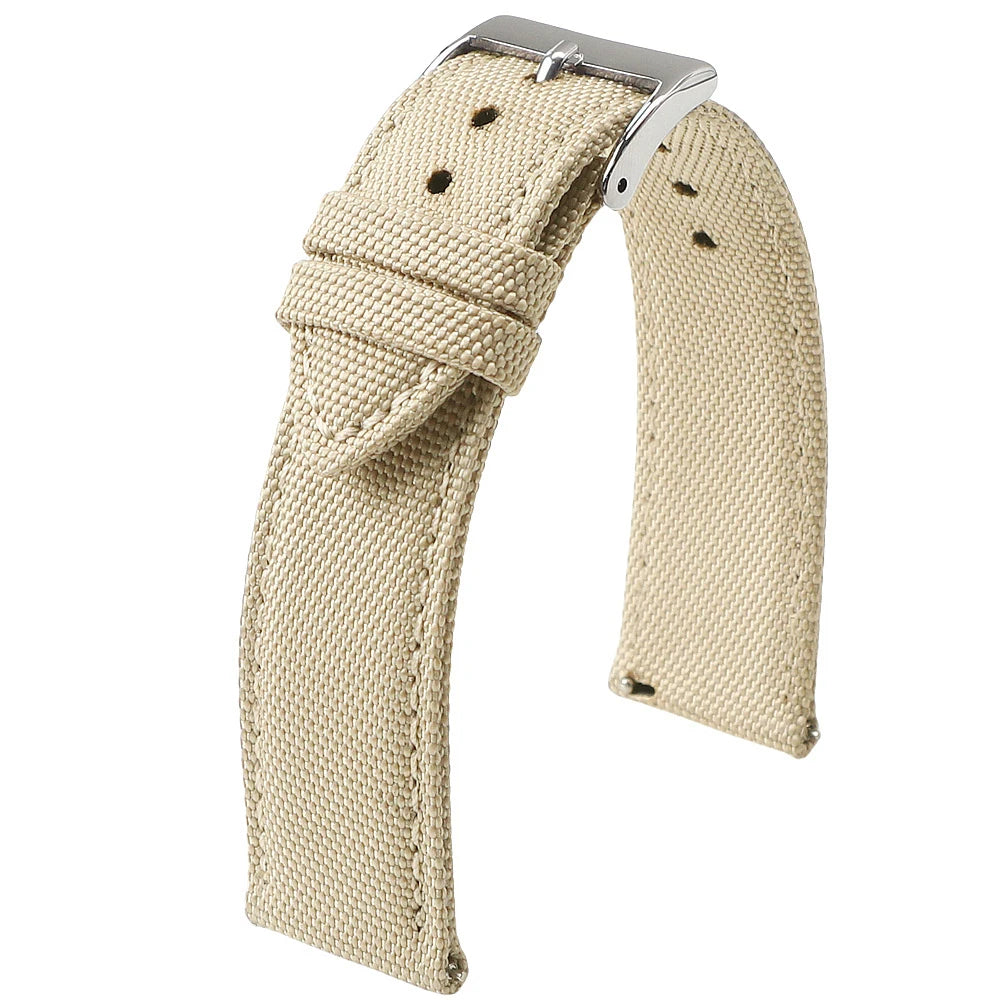 Beige 1GW Sailcloth quick-release watch strap