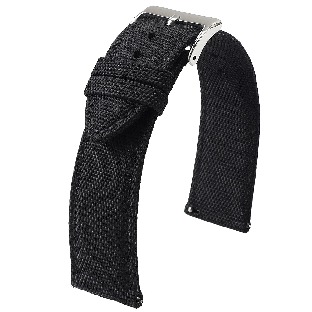 Black 1GW Sailcloth quick-release watch strap