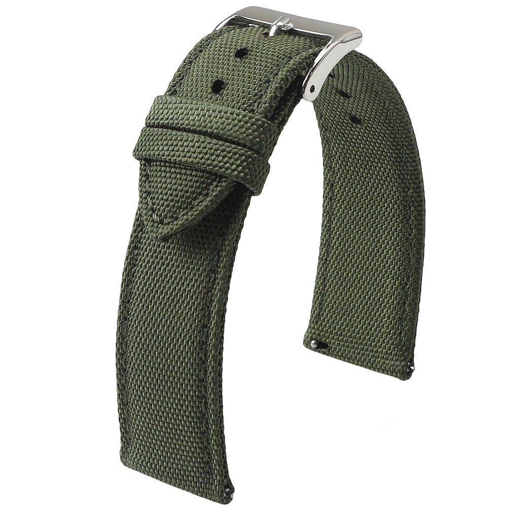 Green 1GW Sailcloth quick-release watch strap