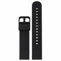 Black silicone quick-release watch strap with matte black buckle