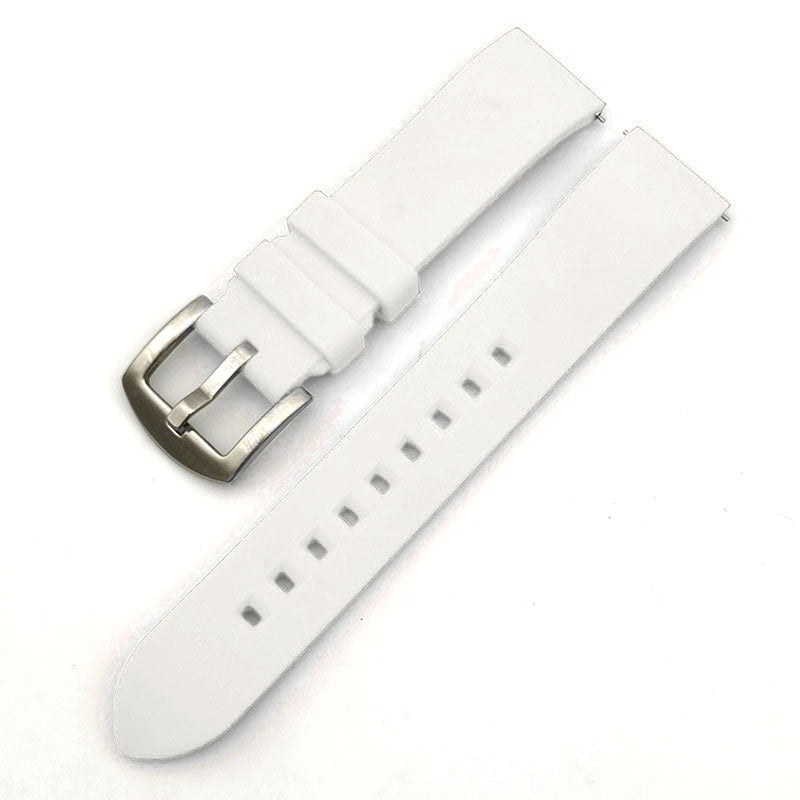 AWC 20mm silicone quick-release strap in White on a white background