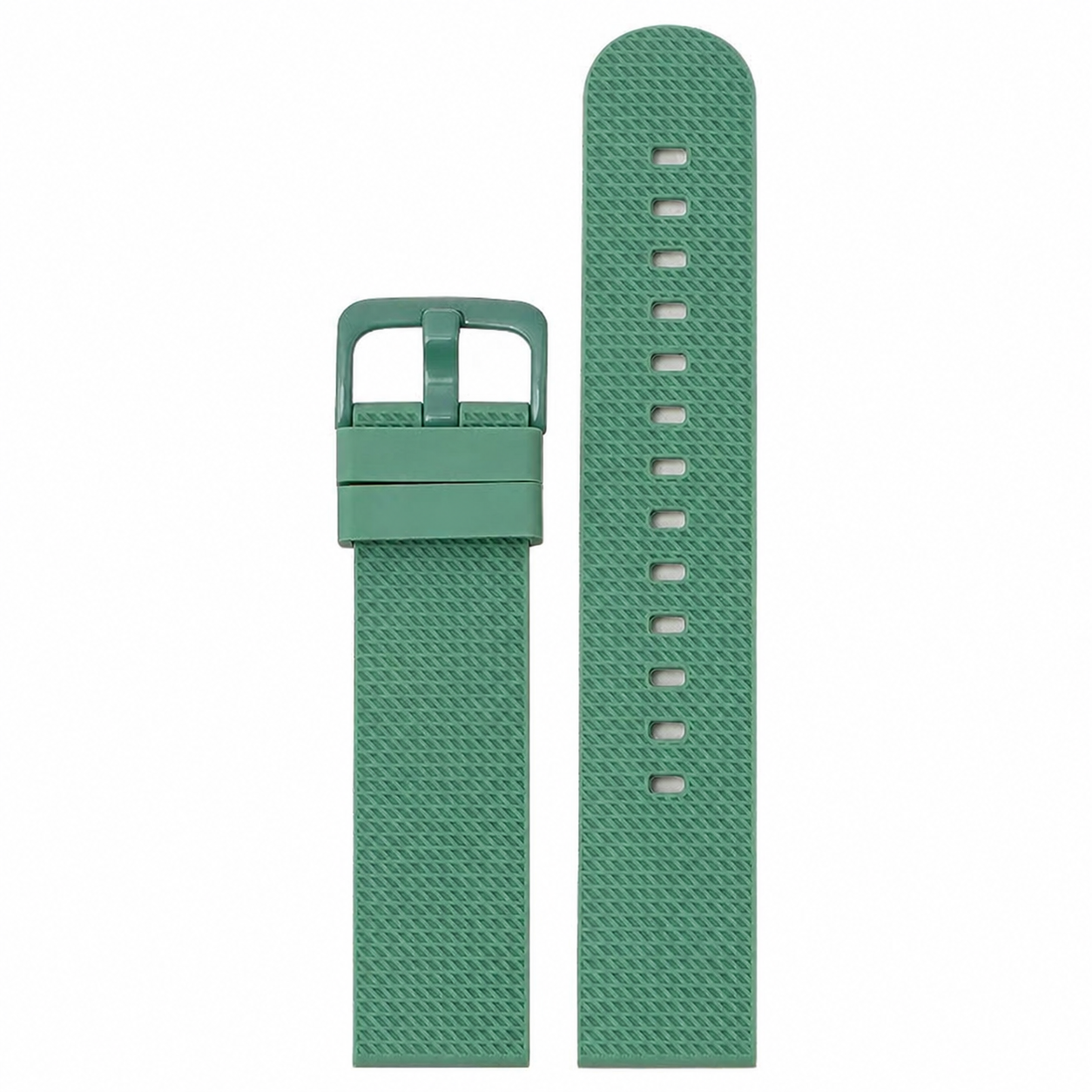Army green silicone quick-release watch strap, 20mm