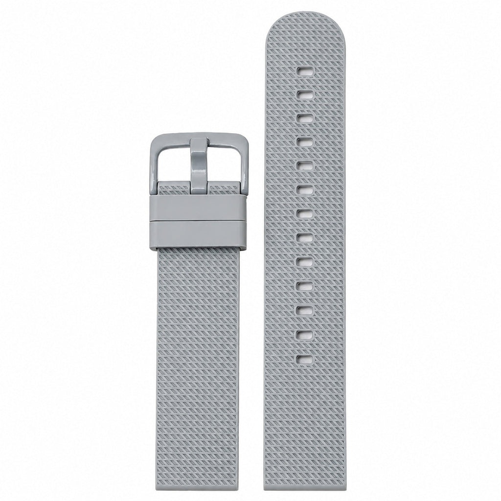 Grey silicone quick-release watch strap, 20mm