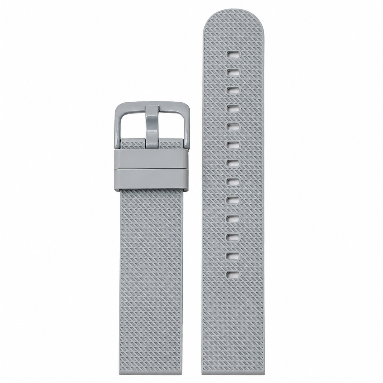 Grey silicone quick-release watch strap, 20mm