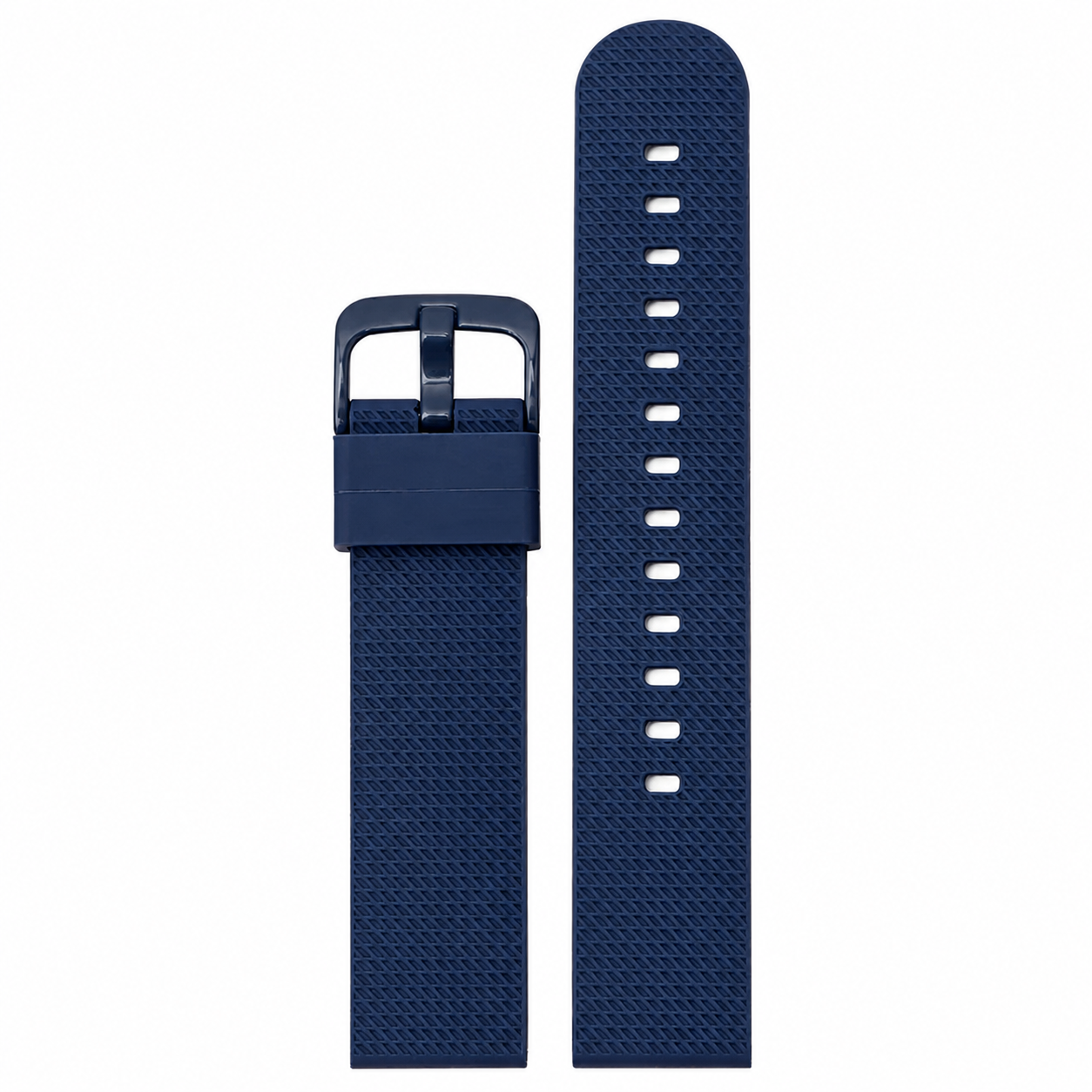 Navy blue silicone quick-release watch strap, 20mm