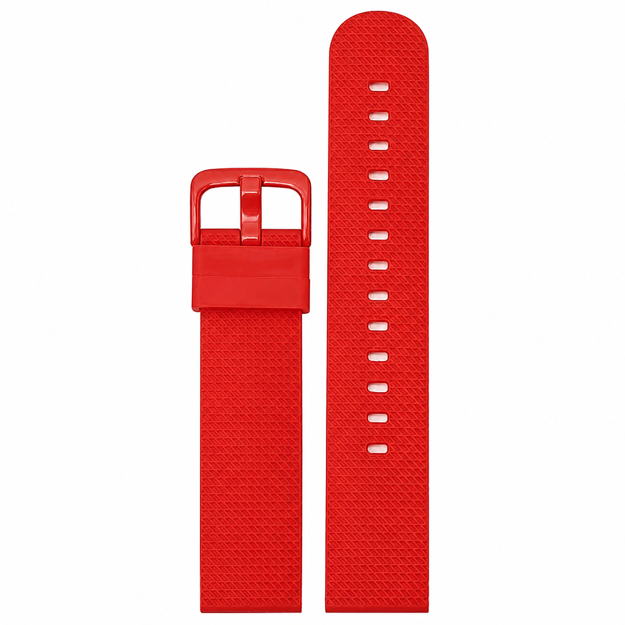 Red silicone quick-release watch strap, 20mm