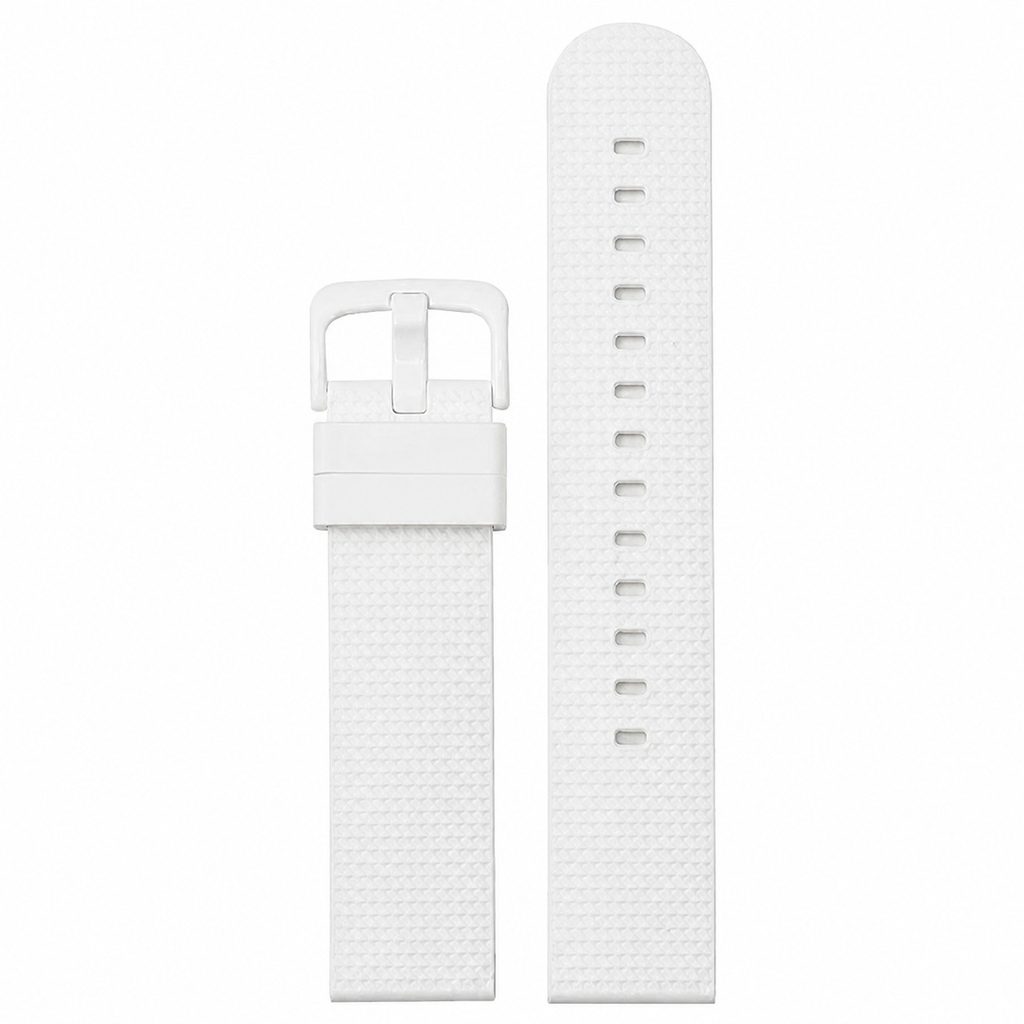 White silicone quick-release watch strap, 20mm