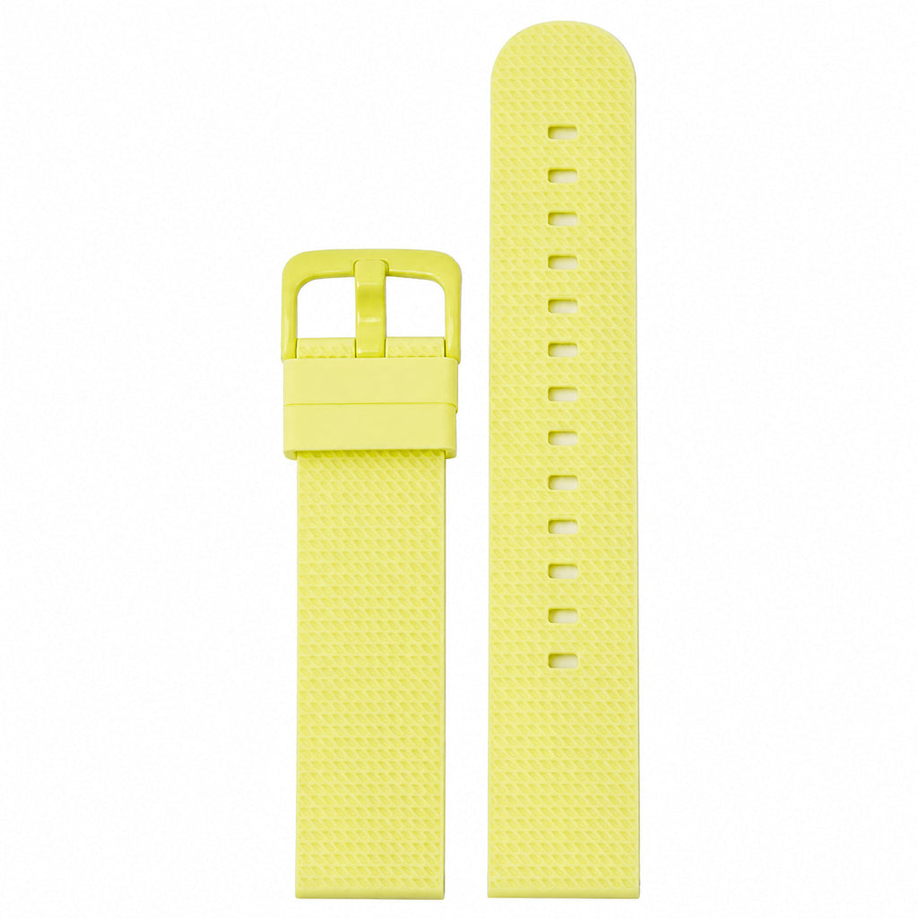 Yellow silicone quick-release watch strap, 20mm
