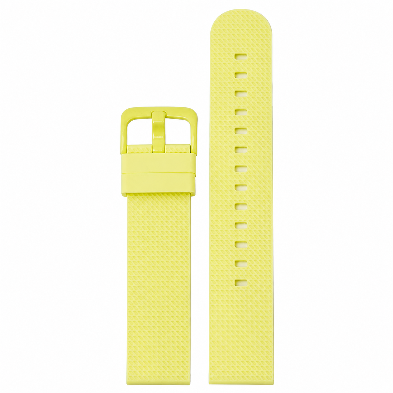 Yellow silicone quick-release watch strap, 20mm