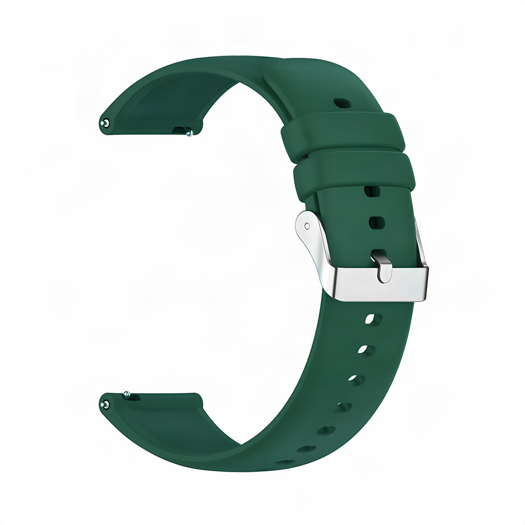 Solid Silicone 18mm / Silver watch strap/band, upscaled product photo