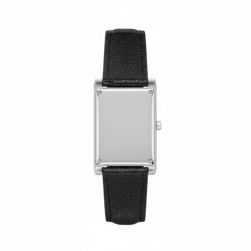 CILOA Retro Square Quartz Watch, case back view