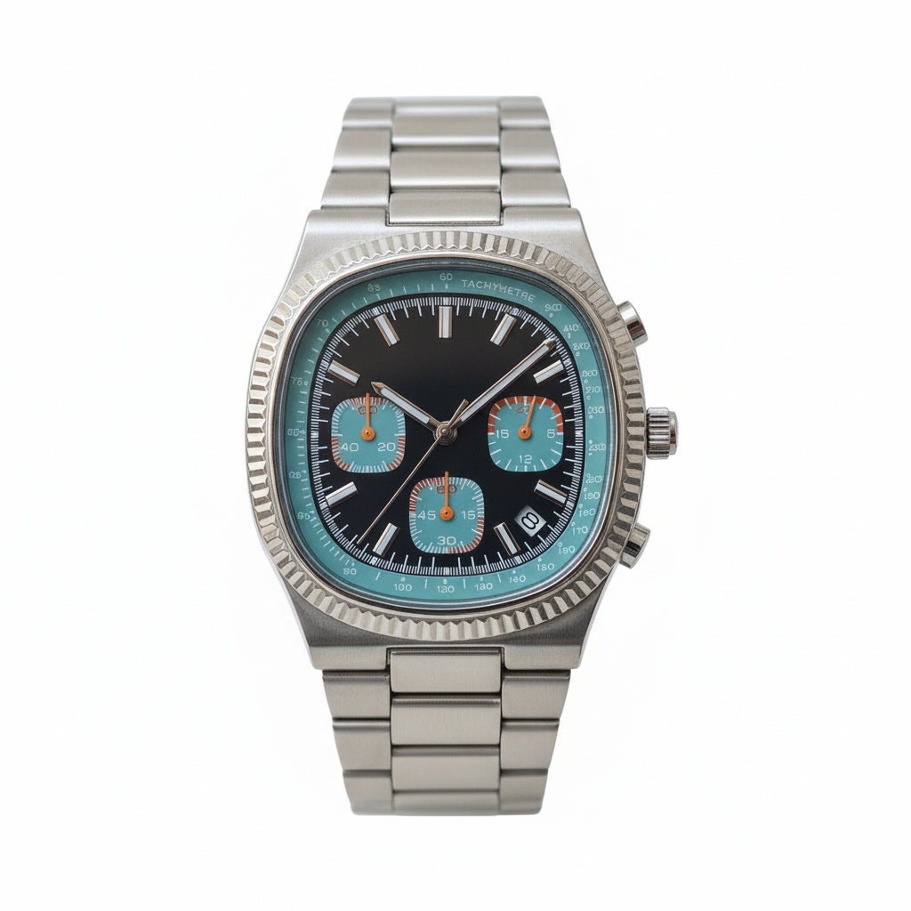 CILOA Square Blue High-Quality Quartz Watch, studio view