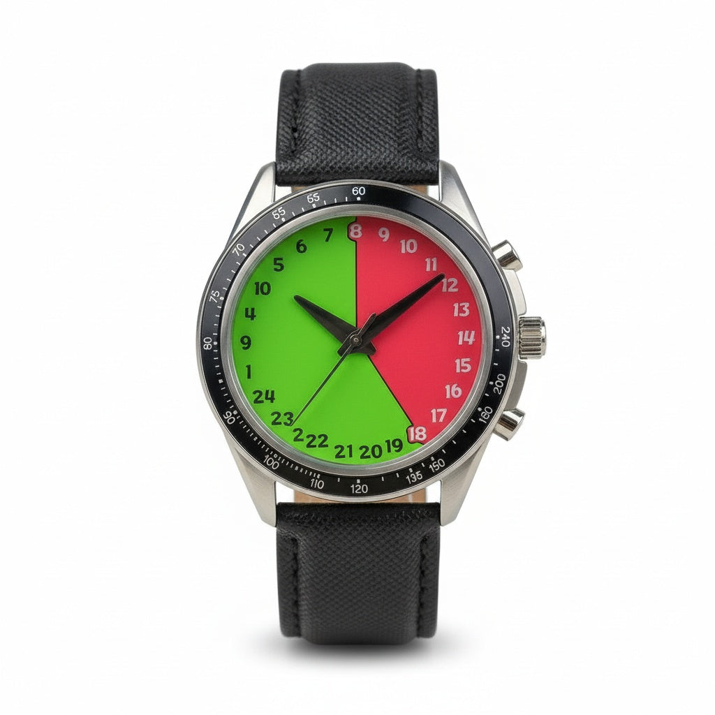 CILOA Watermelon Round Quartz Watch, front view on white
