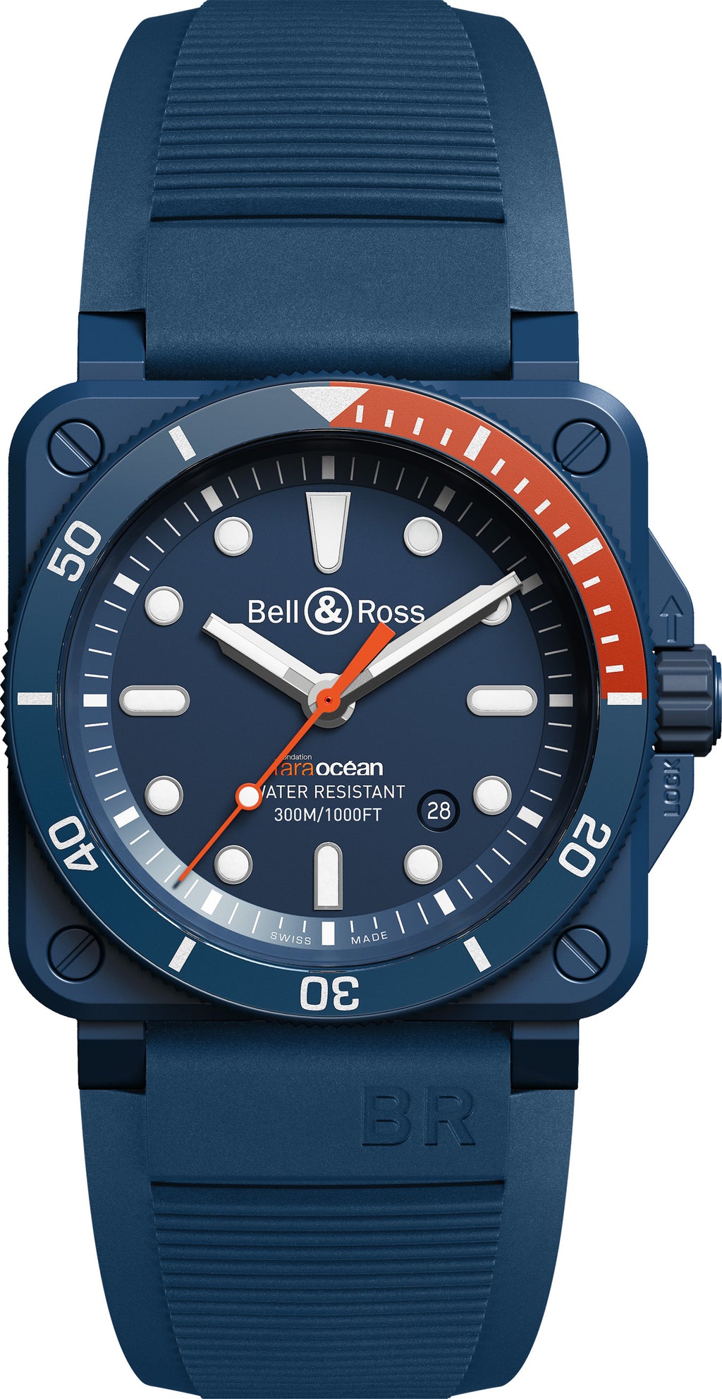 Bell & Ross BR 03-92 Diver Tara blue ceramic front