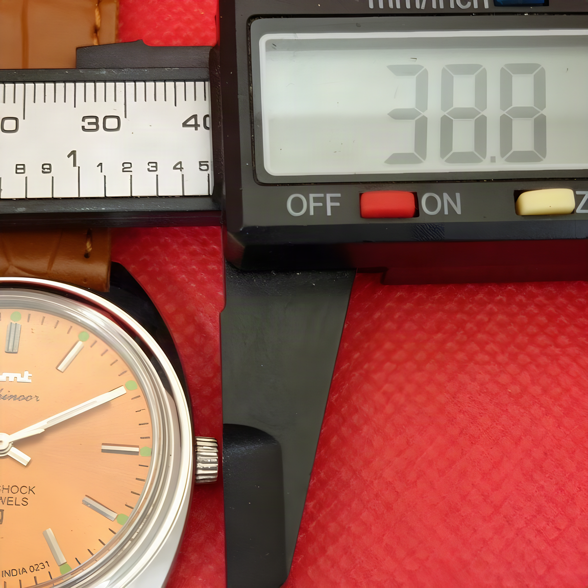 Vintage HMT Kohinoor 38.8 mm case measurement