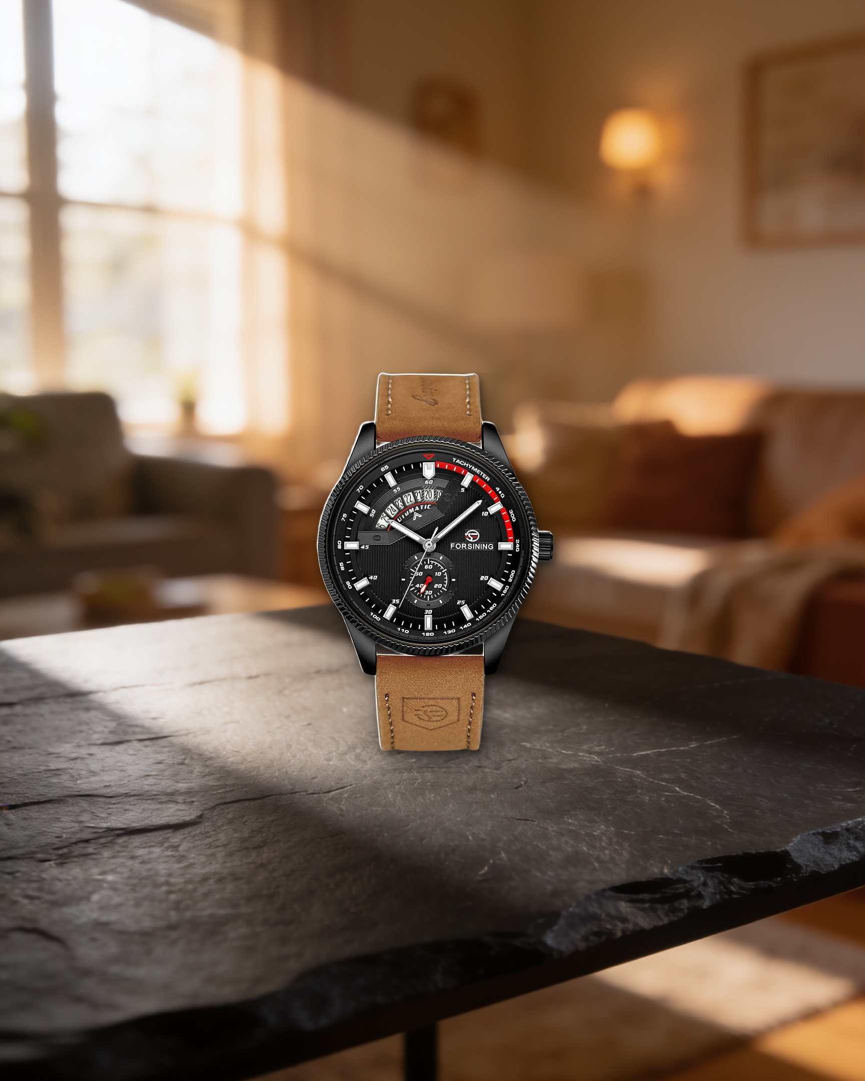 FORSINING 0226 automatic calendar watch in a lifestyle setting