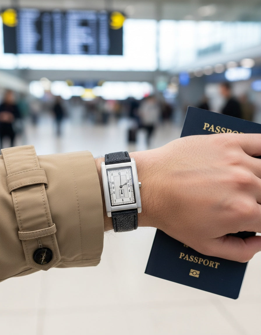 CILOA Retro Square Quartz Watch worn on wrist