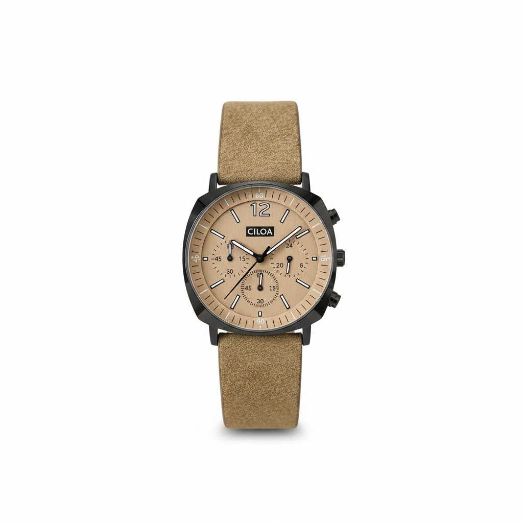 CILOA Large Dial Luxury Quartz Watch, studio view