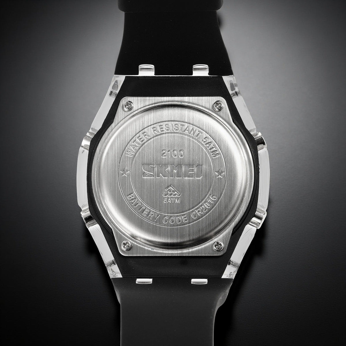 SKMEI 2100 caseback and strap detail