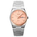 SKMEI 9288 oval-case quartz watch, rose gold dial with steel bracelet