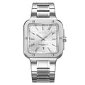 SKMEI 9403 square quartz watch, Silver dial, front