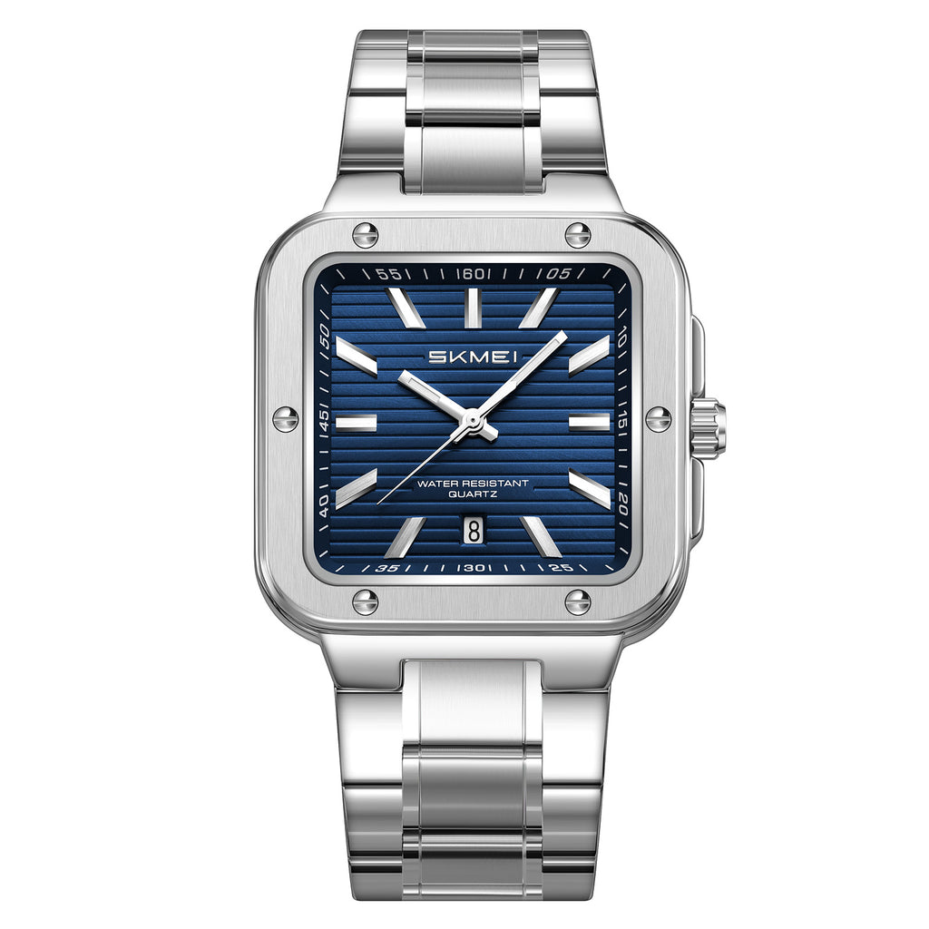 SKMEI 9403 square quartz watch, Blue dial, front