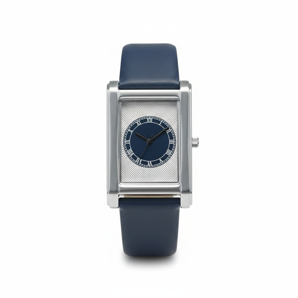 CILOA Square Blue Fashion Quartz Watch, studio view