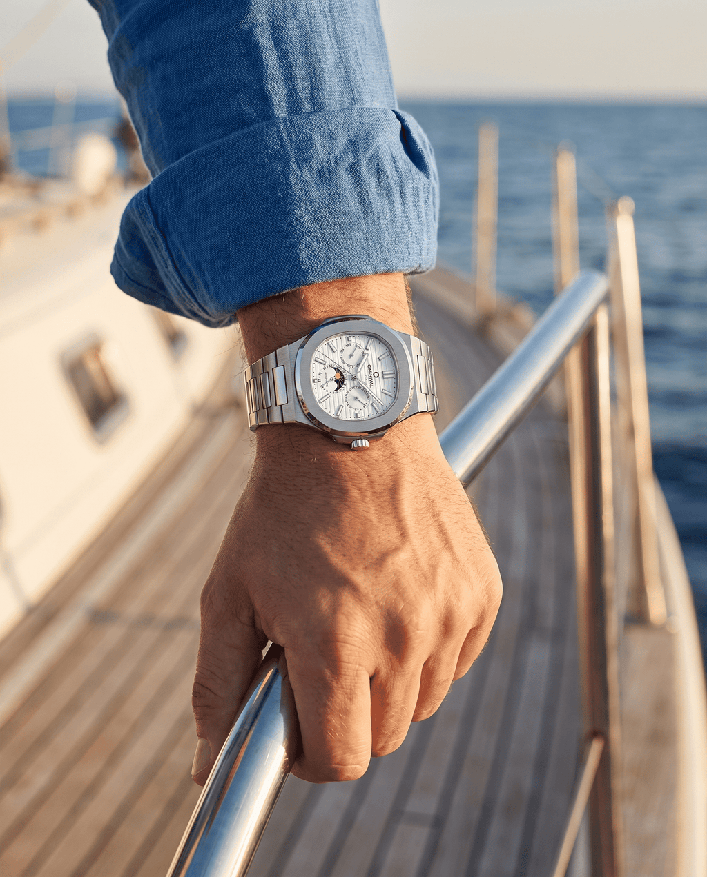 Carnival Moonphase Automatic — outdoors on boat deck