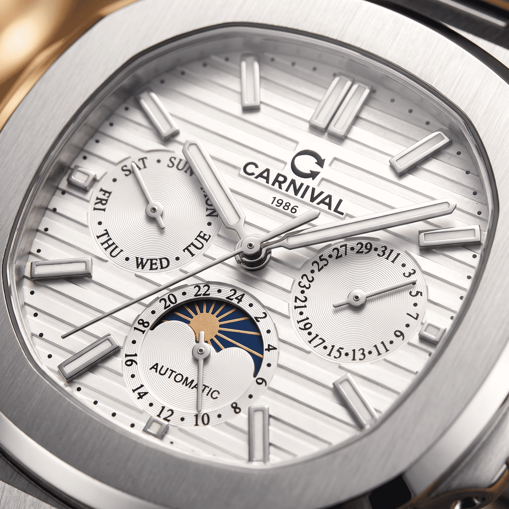 Carnival Moonphase Automatic — moonphase dial macro