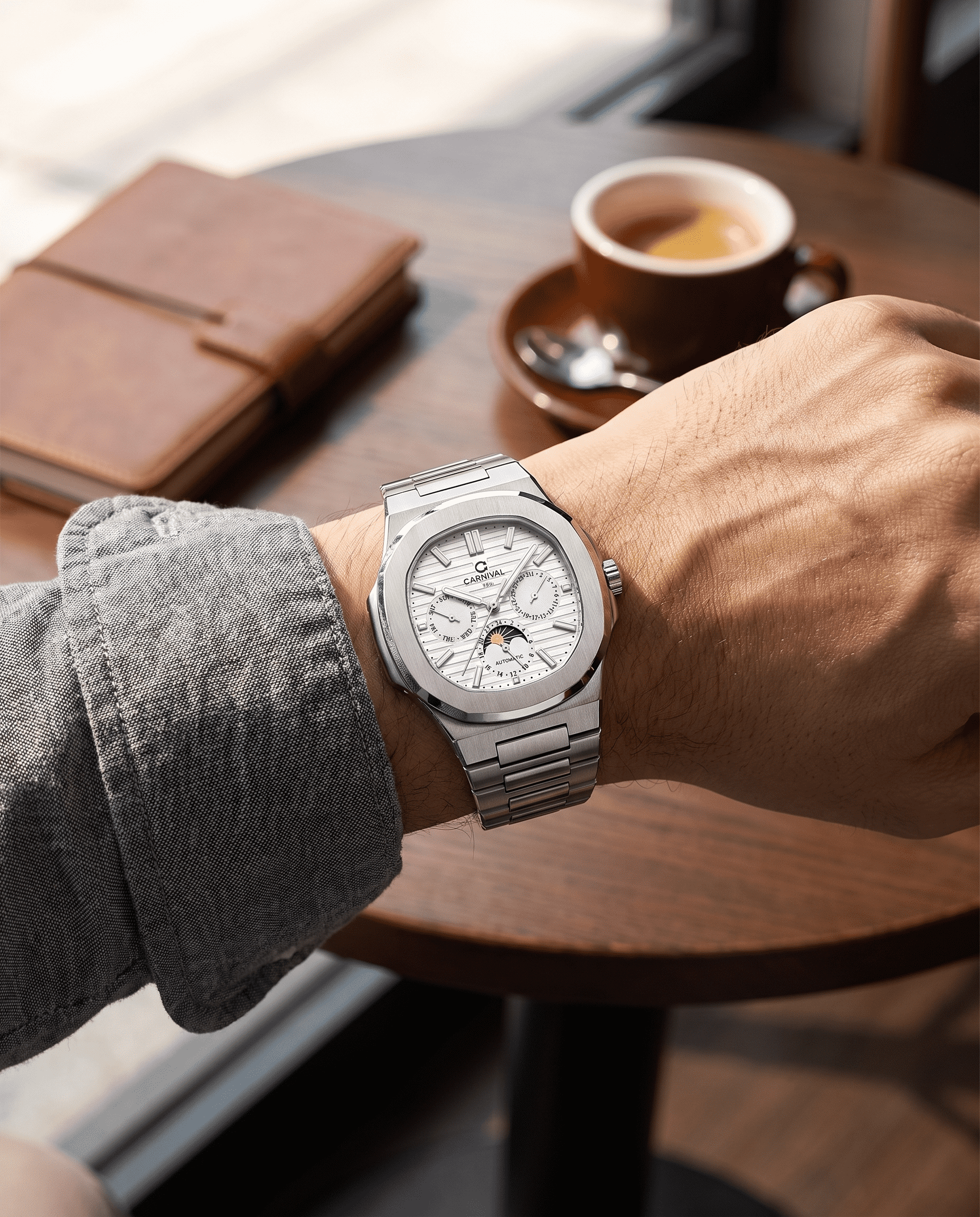 Carnival Moonphase Automatic — on wrist lifestyle