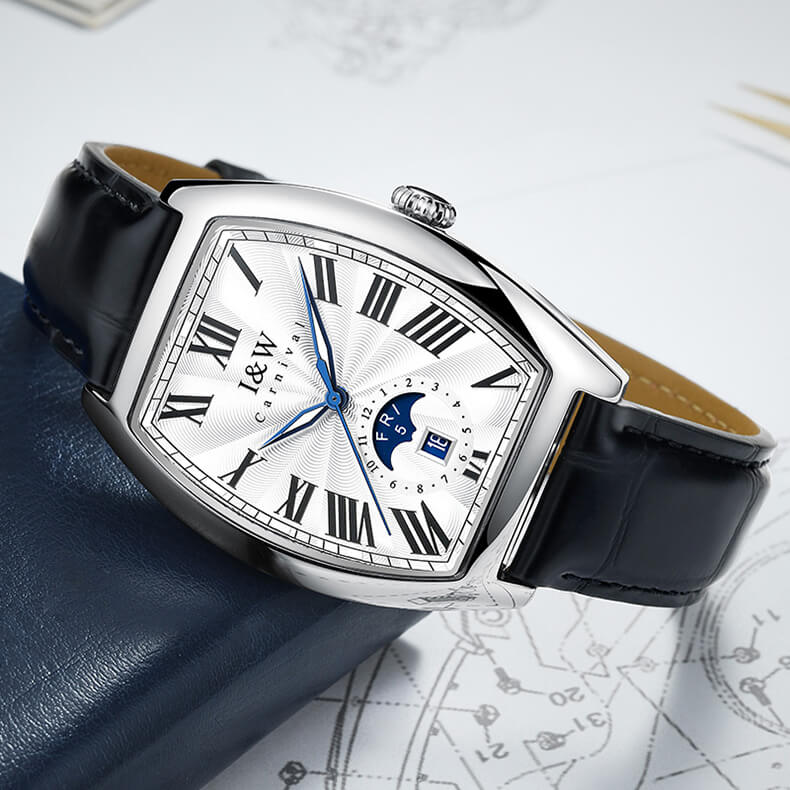 IW55810G white dial black leather on notebook