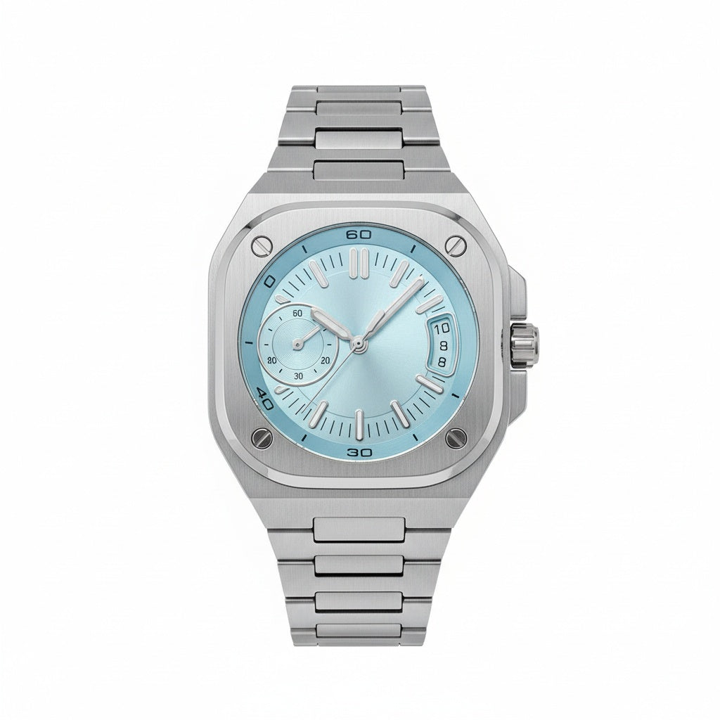 CILOA Square 37mm Blue Quartz Watch, studio view